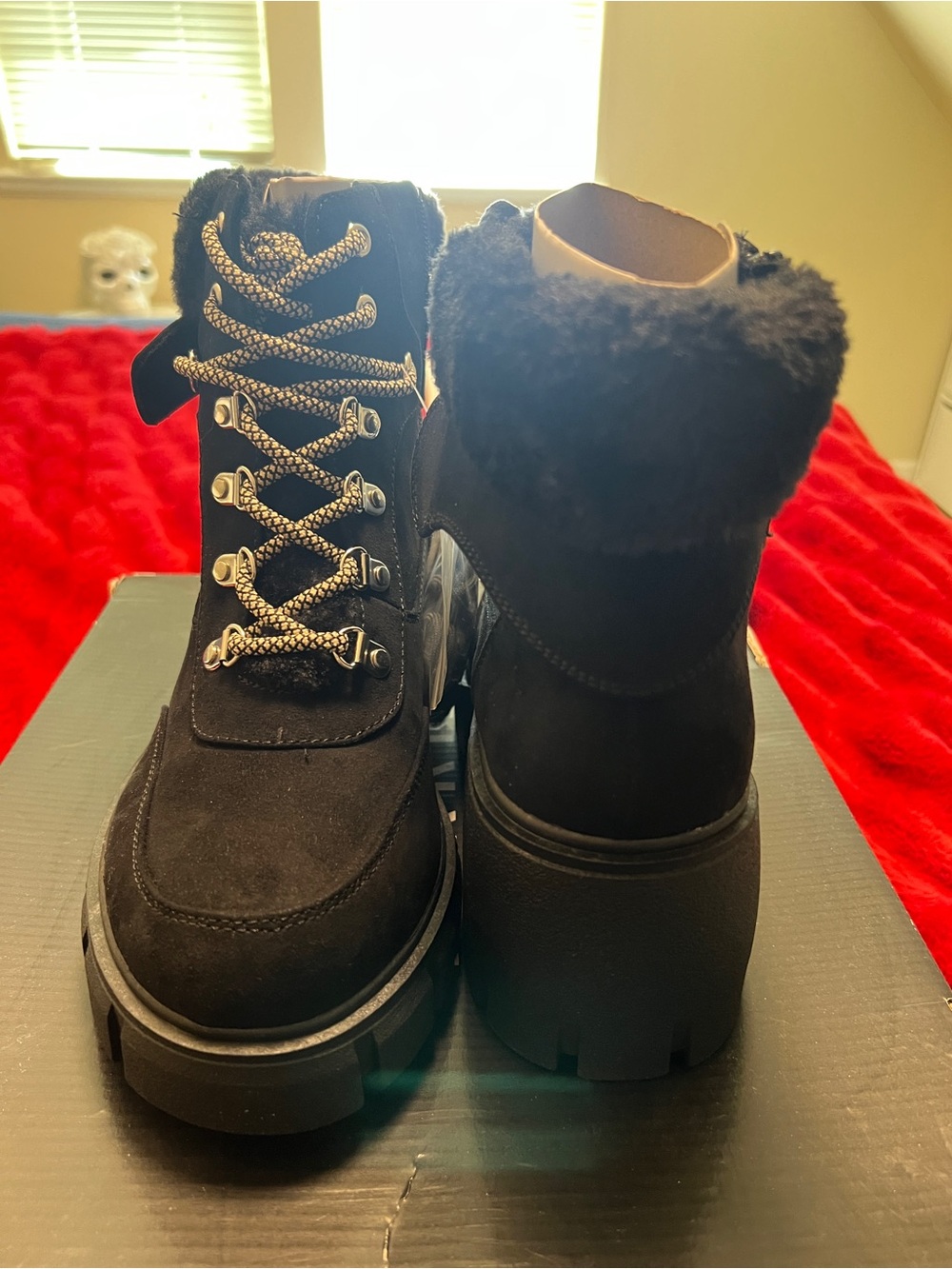 Torrid Black Women's Lug-Sole Winter Boots with Faux Fur